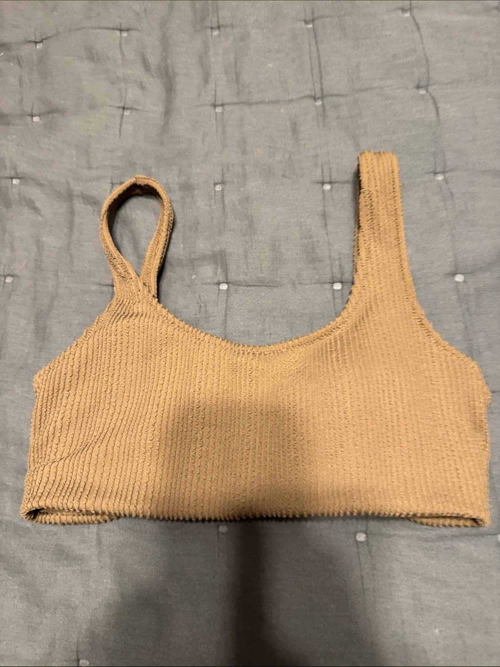 Old Navy Camel Ribbed Scoop Bikini Top
